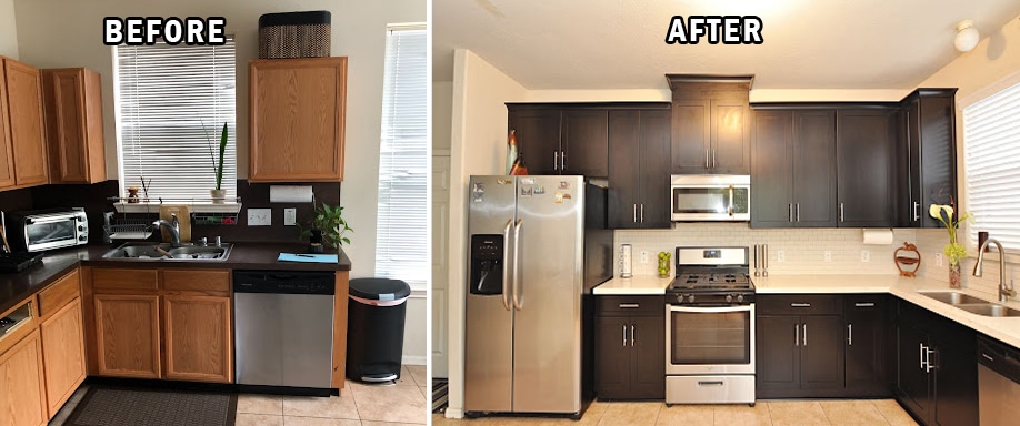 Kitchen transformation with new cabinetry and countertops